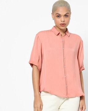 button-down shirt top
