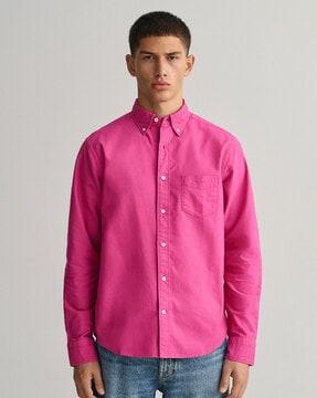 button-down shirt with patch pocket