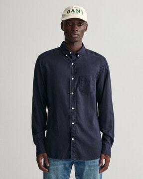 button-down shirt with patch pocket