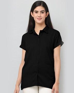 button-down shirt with short sleeves
