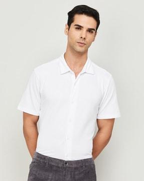 button-down shirt with short sleeves