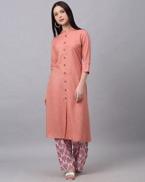 button-down straight kurta set