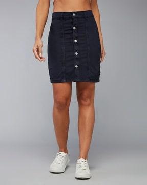 button-down straight skirt