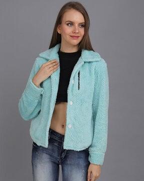 button-down sweatshirt with full sleeves