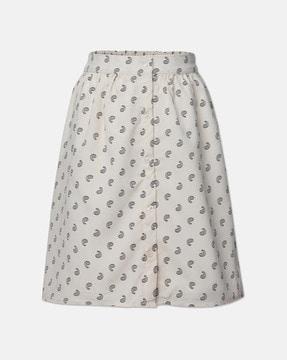 button-front a-line skirt