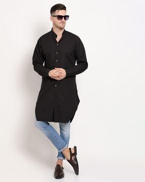 button-front angrakha kurta