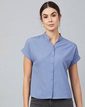 button-front top with extended sleeves