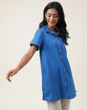buttoned-up tunic top