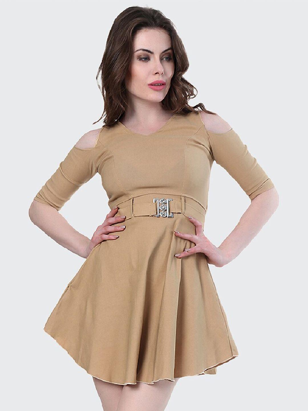 buy new trend beige mini dress