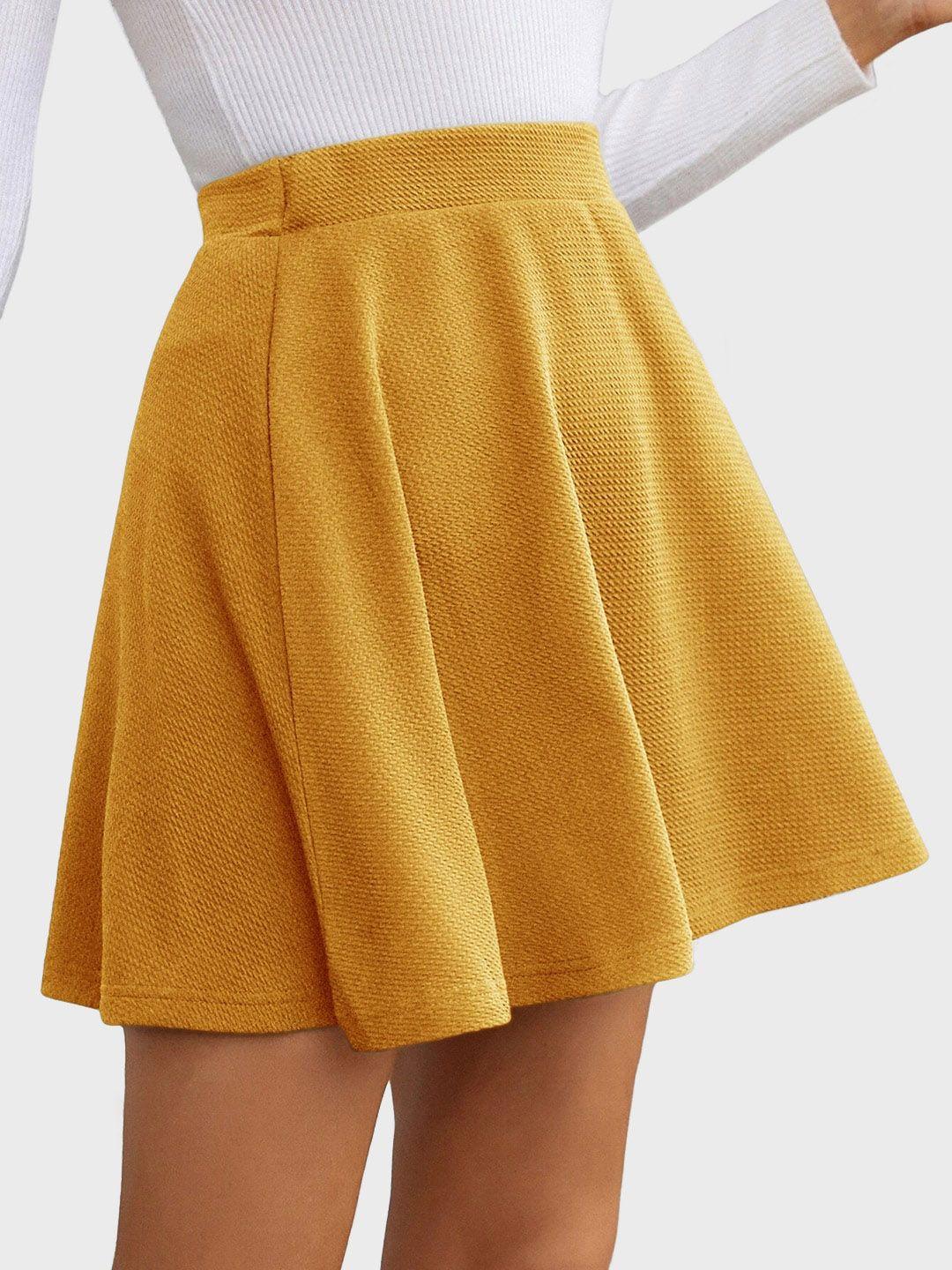 buy new trend textured a-line mini skater skirt