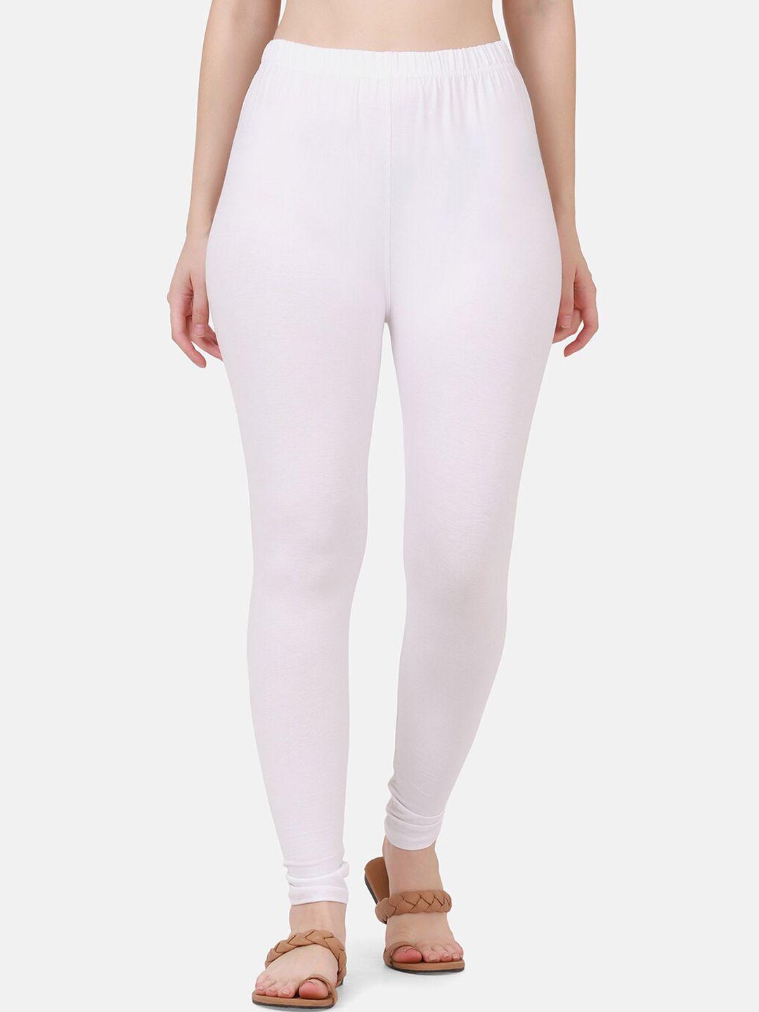 buy new trend women white solid ankle length pure cotton leggings