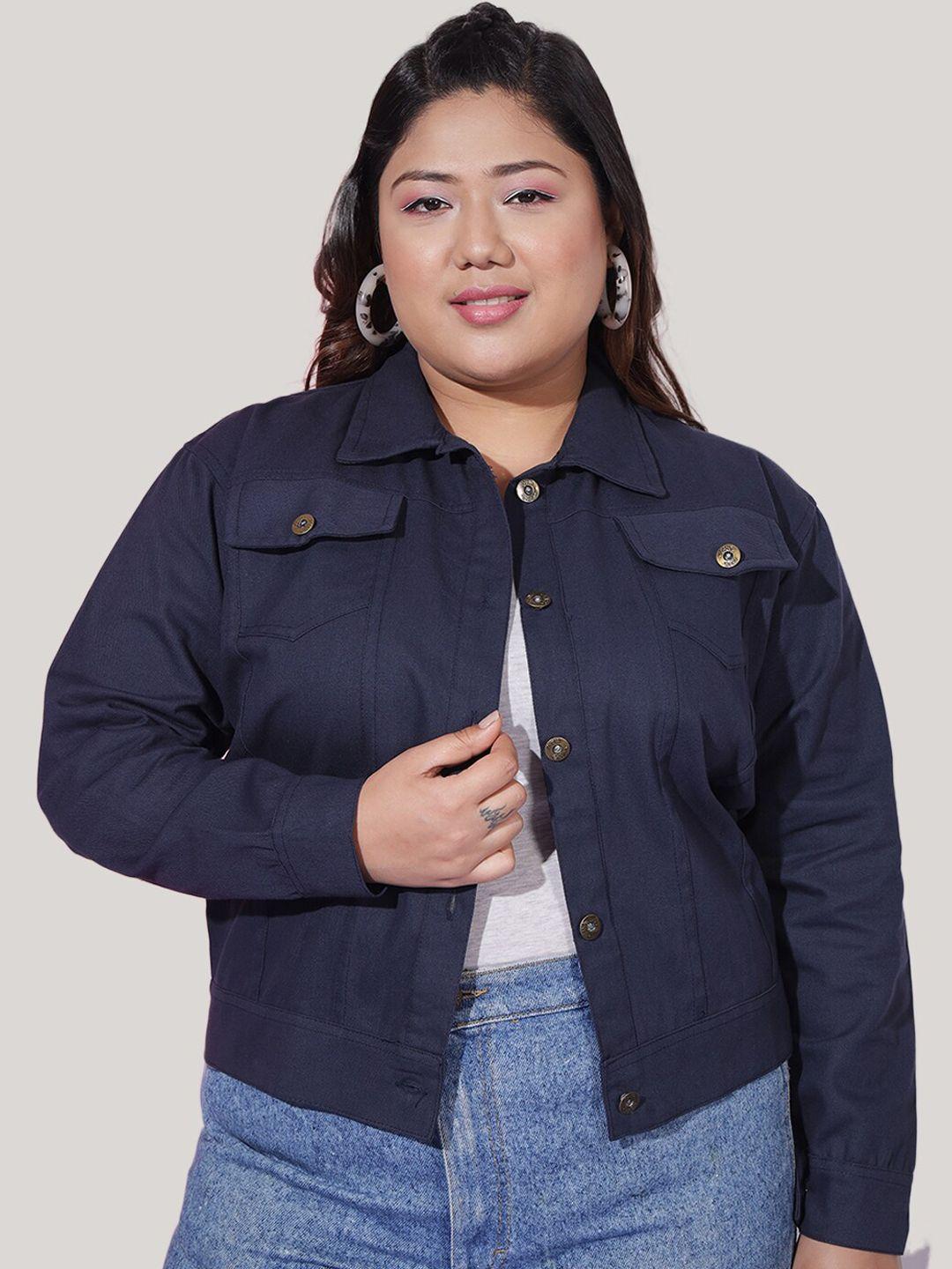 buy new trend curvy plus size lightweight twill denim jacket