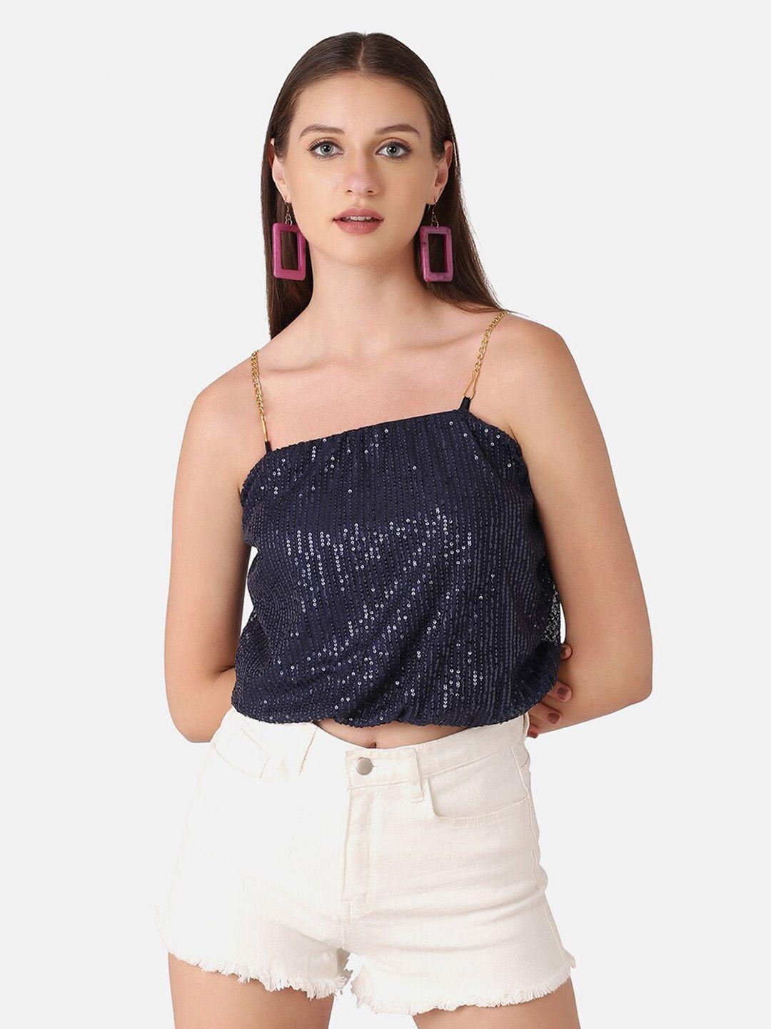 buy new trend embellished shoulder strap crop top