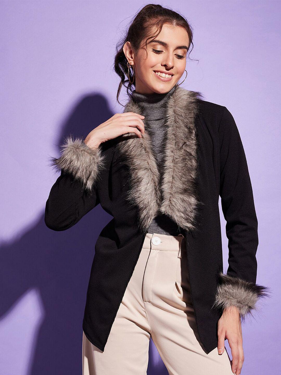 buy new trend faux fur detailed winter open front shrug