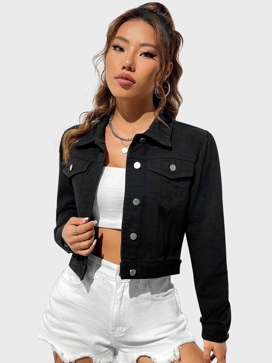 buy new trend lightweight cotton crop denim jacket