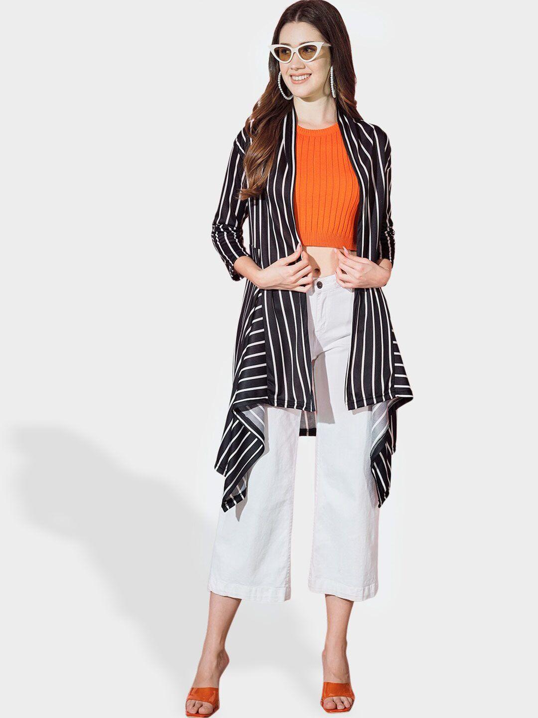 buy new trend open front striped longline shrug