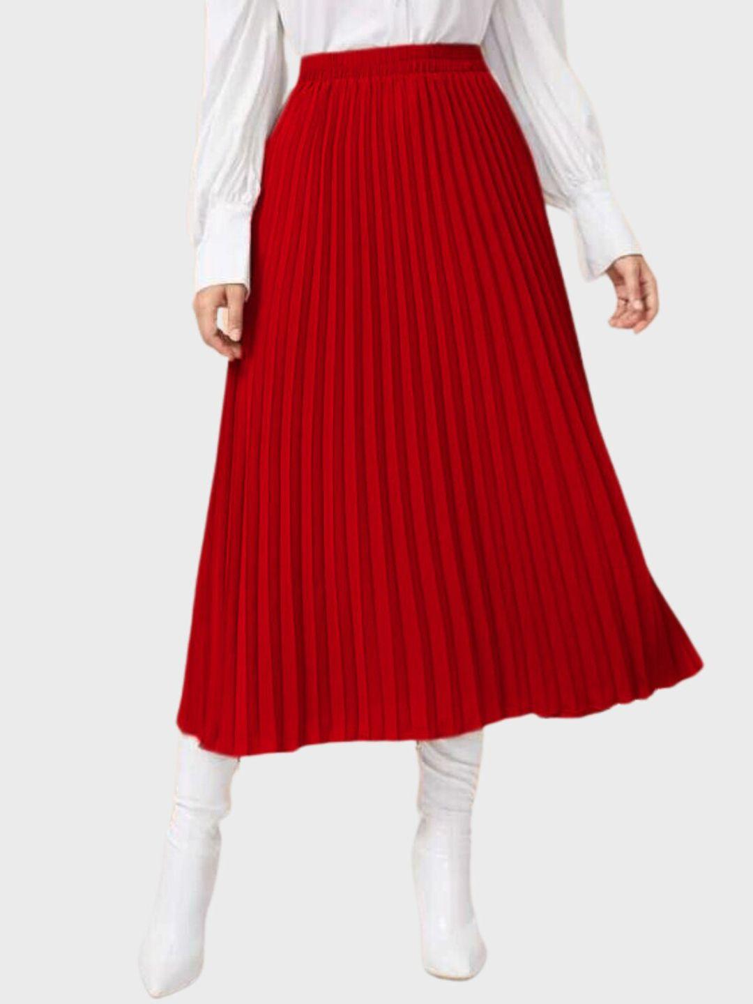 buy new trend pleated a-line midi skirt