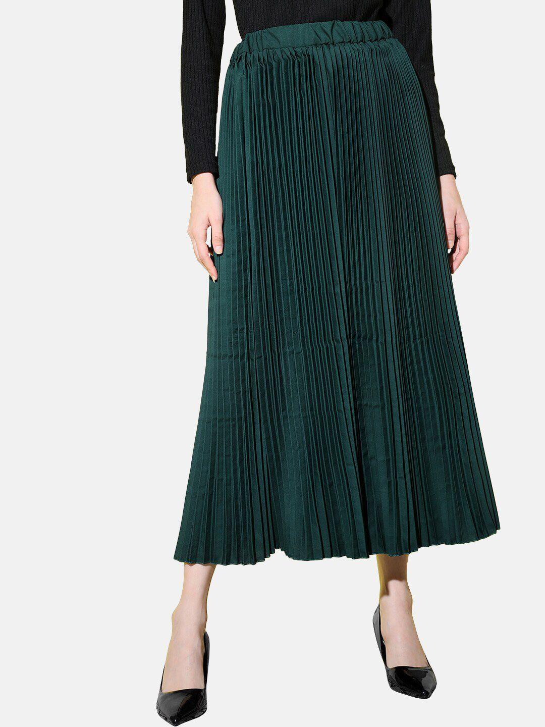buy new trend pleated flared maxi skirt