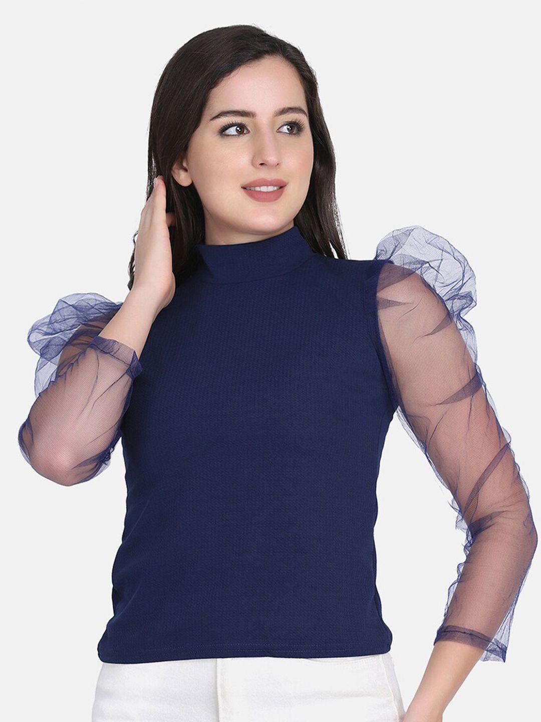 buy new trend puffed sleeved high neck top