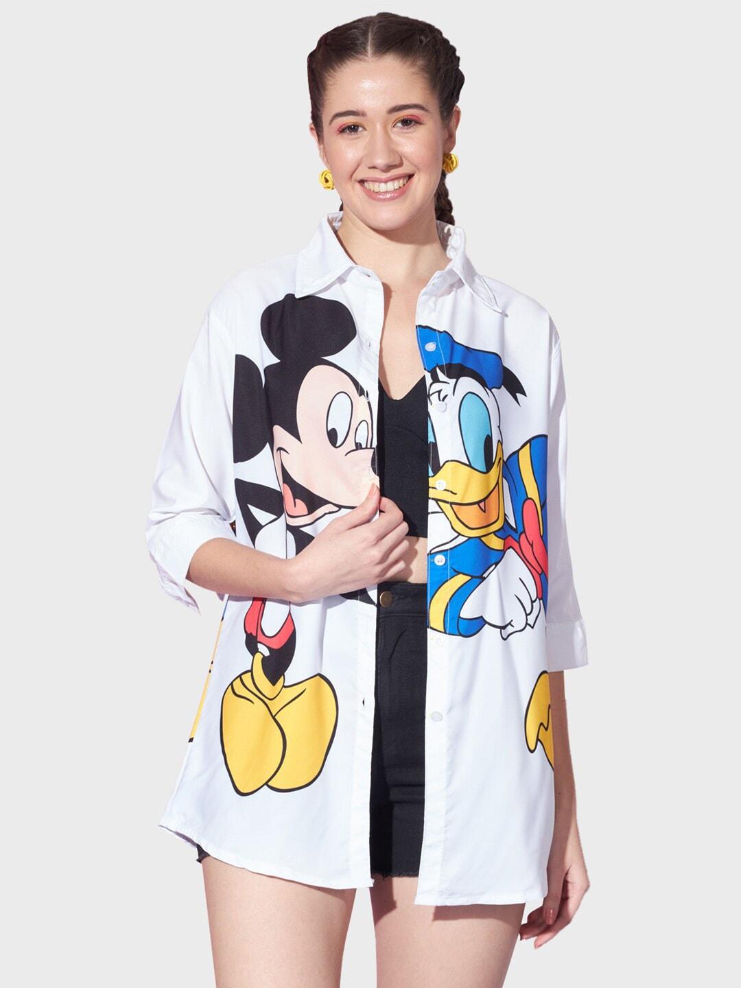 buy new trend relaxed mickey mouse printed casual shirt