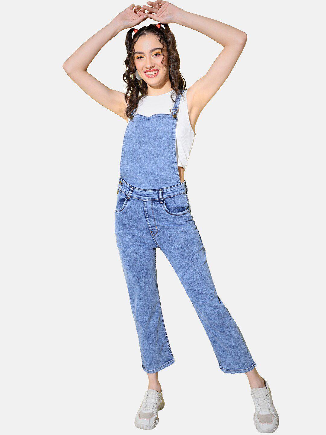 buy new trend women cotton cambric denim dungaree