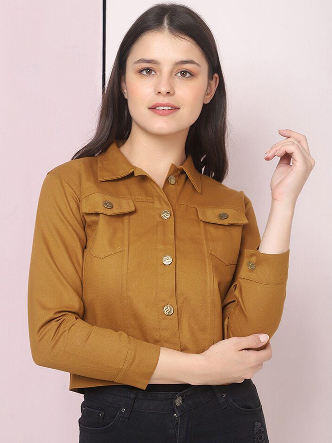 buy new trend women cotton lightweight crop denim jacket