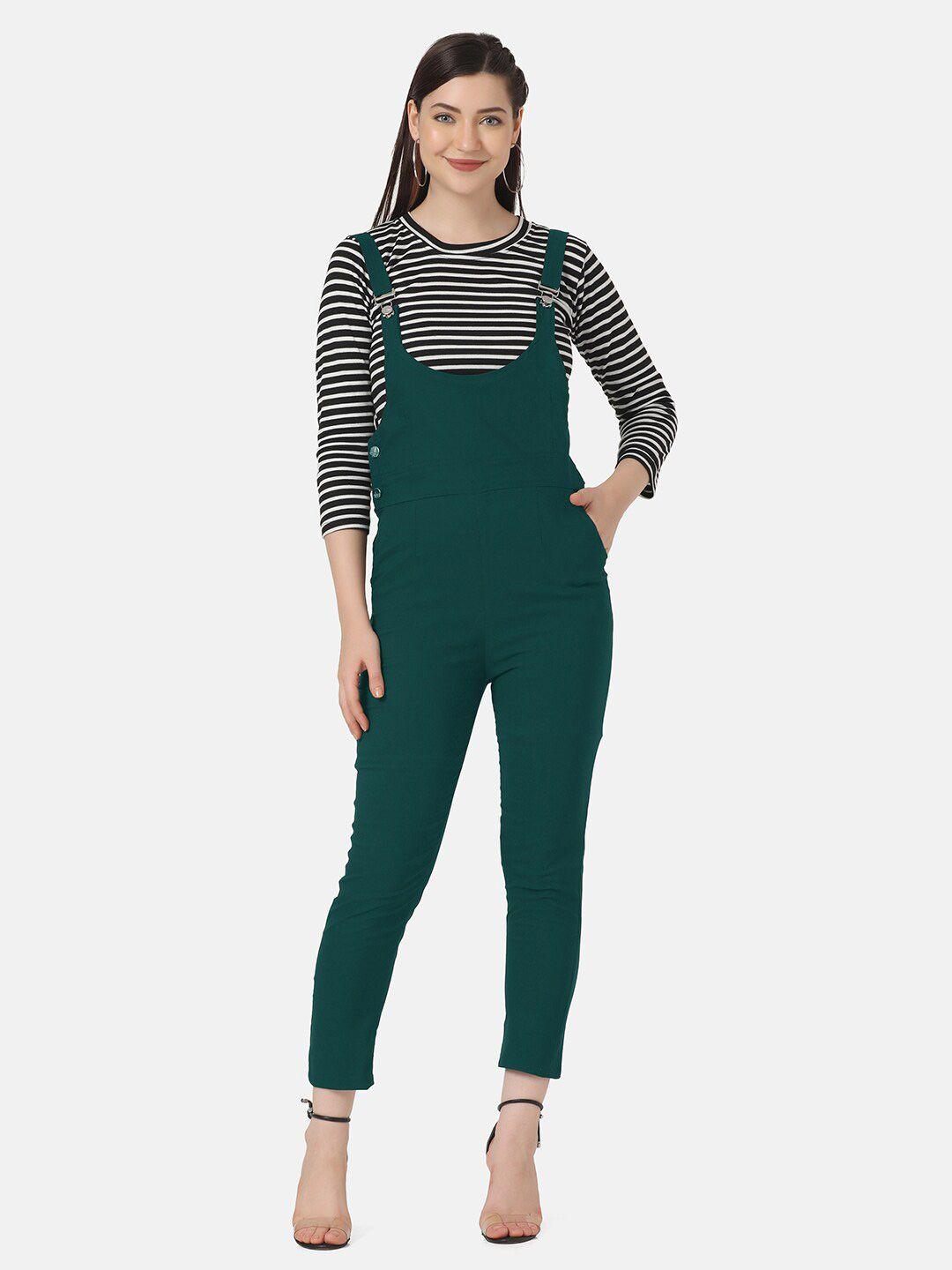 buy new trend women green dungarees