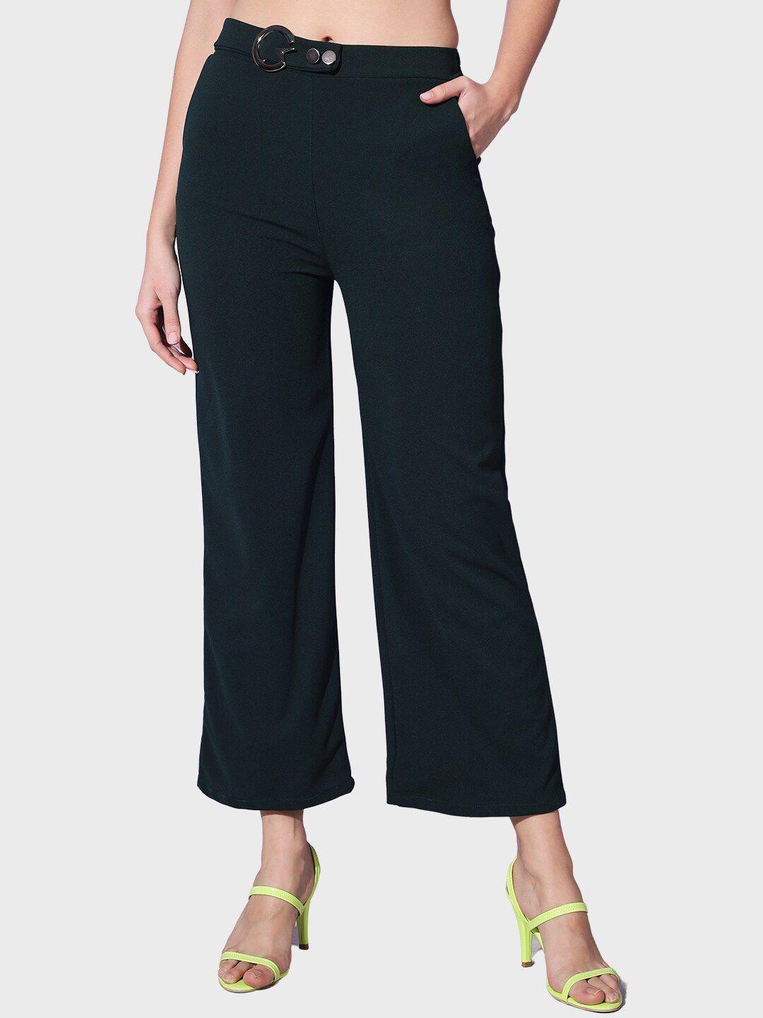 buy new trend women mid-rise comfort easy wash parallel trousers