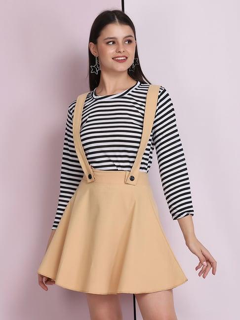 buynewtrend beige a-line skirt