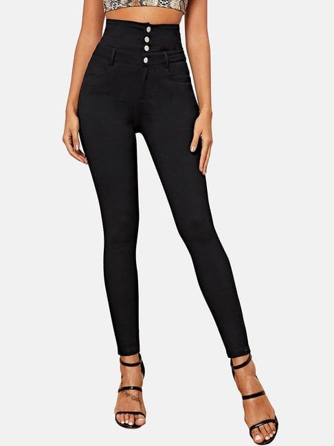 buynewtrend black high rise jeans