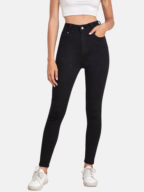 buynewtrend black high rise jeans