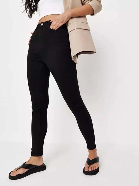 buynewtrend black high rise jeans