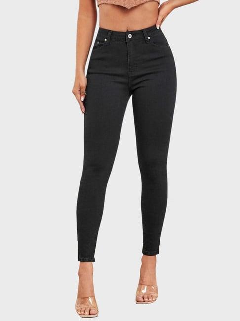 buynewtrend black mid rise jeans