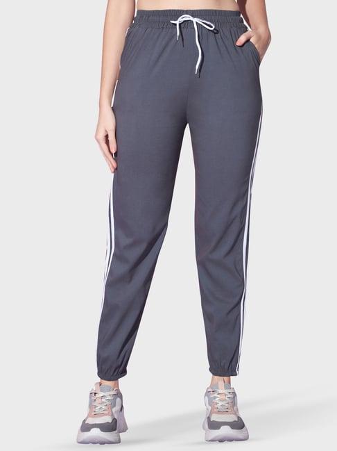 buynewtrend grey striped joggers