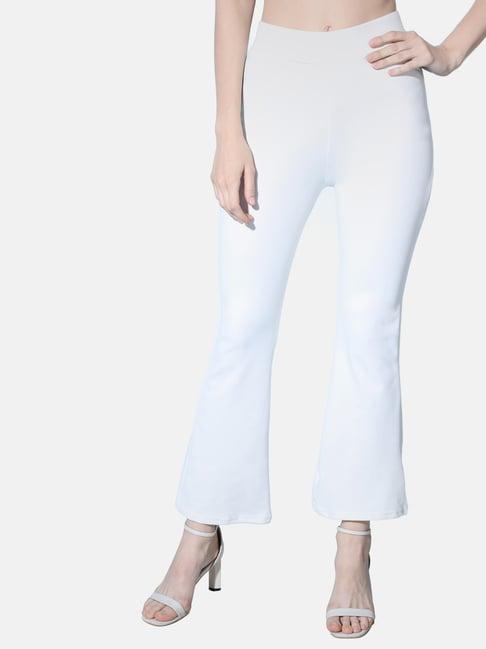 buynewtrend white mid rise trousers