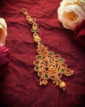 bv6102mg gold-plated kundan-studded maangtikka