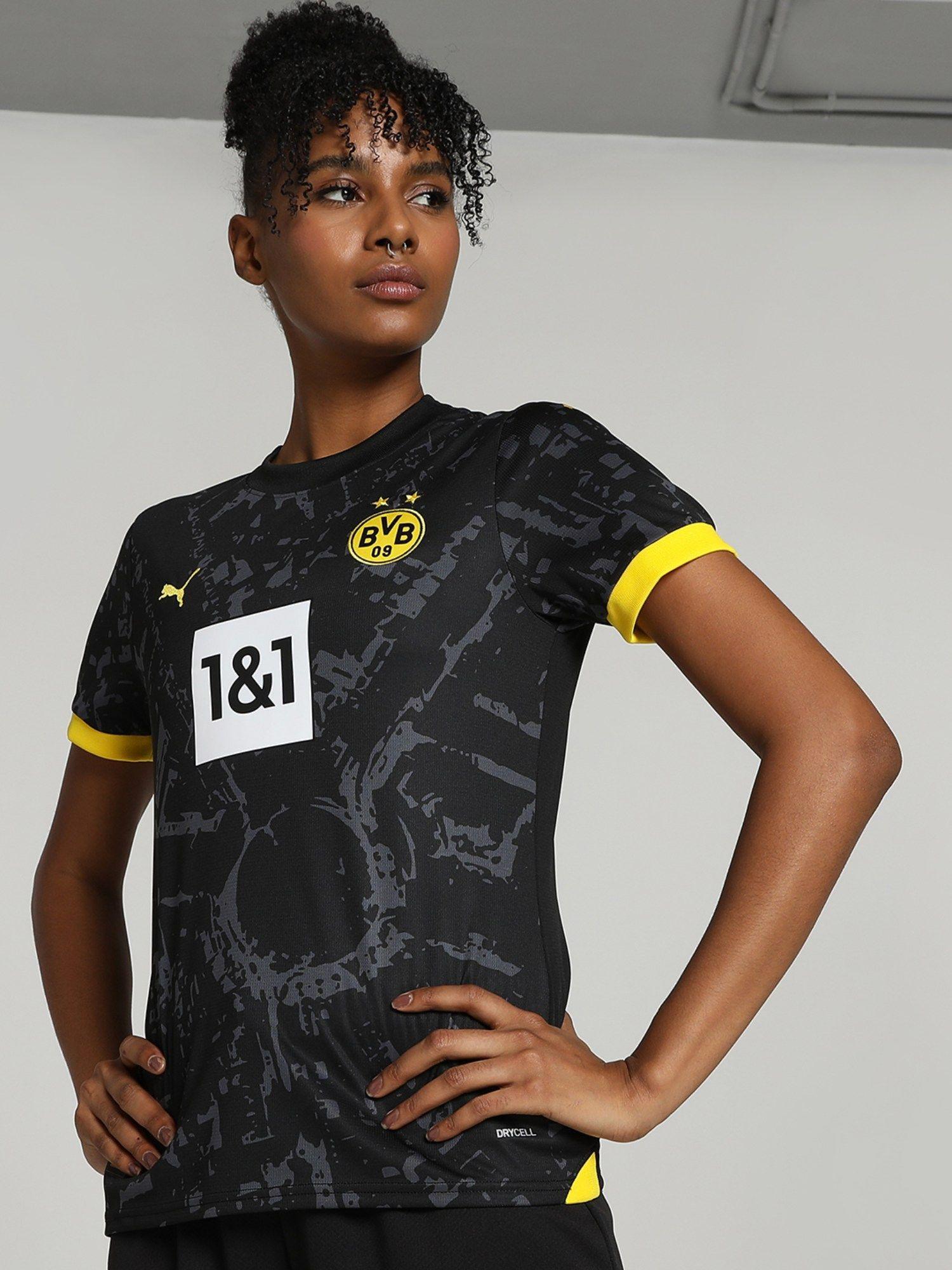 bvb away jersey replica women black t-shirt