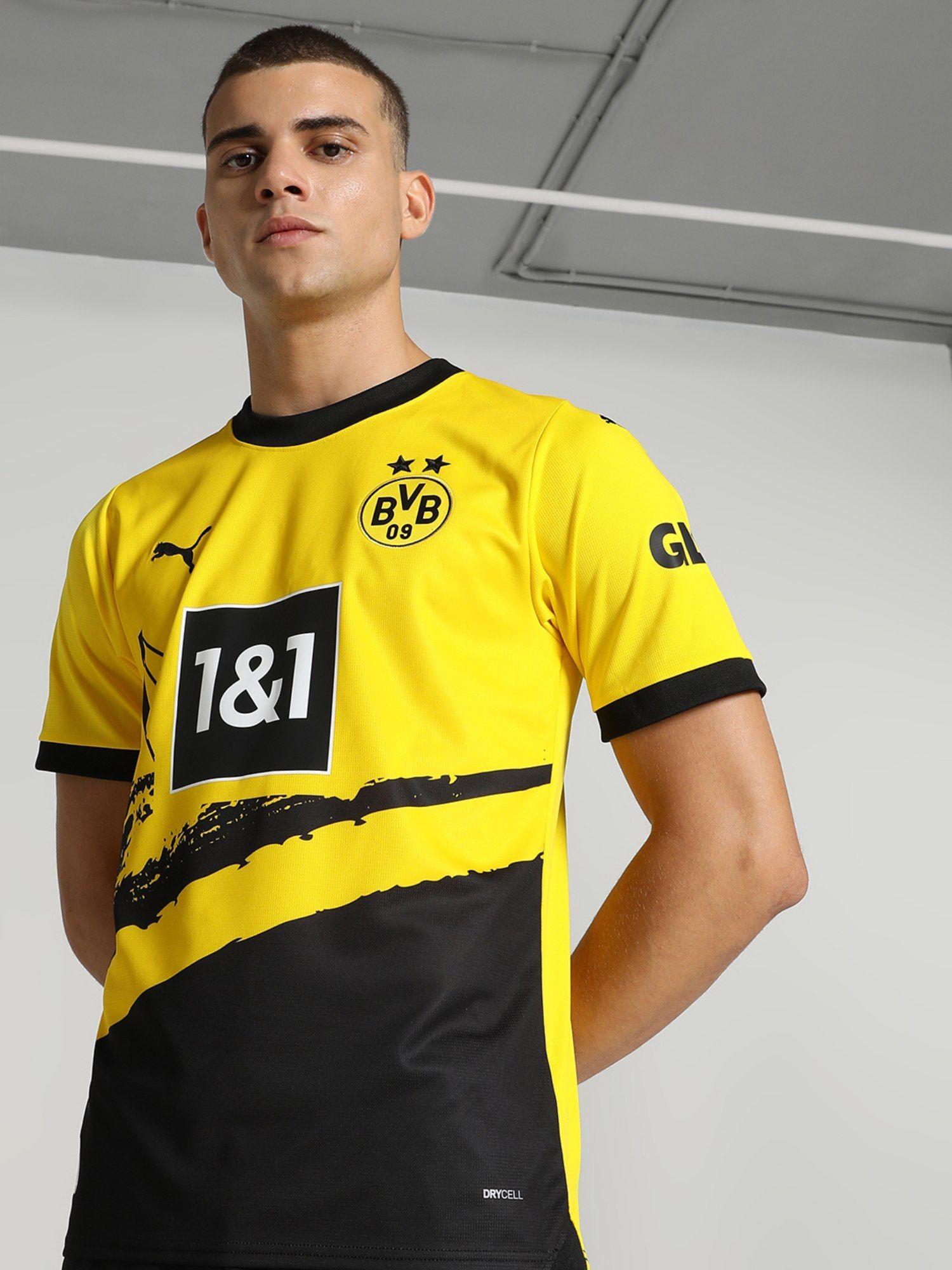 bvb home replica men yellow t-shirt