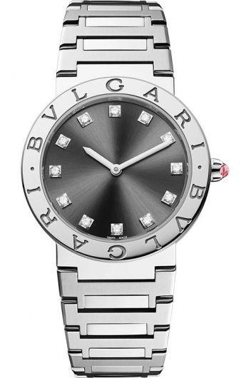 bvlgari bvlgari bvlgari anthracite dial quartz watch with steel bracelet for women - 102923