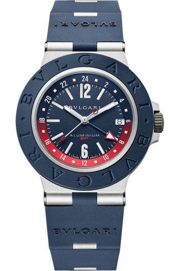 bvlgari bvlgari bvlgari blue dial automatic watch with rubber strap for men - 103554