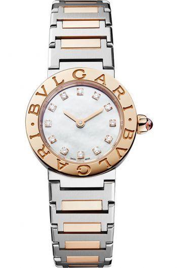bvlgari bvlgari bvlgari mop dial quartz watch with steel & rose gold bracelet for women - 102970