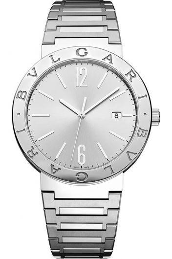 bvlgari bvlgari bvlgari silver dial automatic watch with steel bracelet for men - 103652