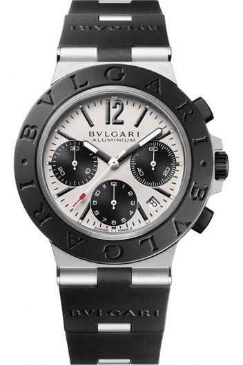 bvlgari bvlgari bvlgari white dial automatic watch with rubber strap for men - 103722