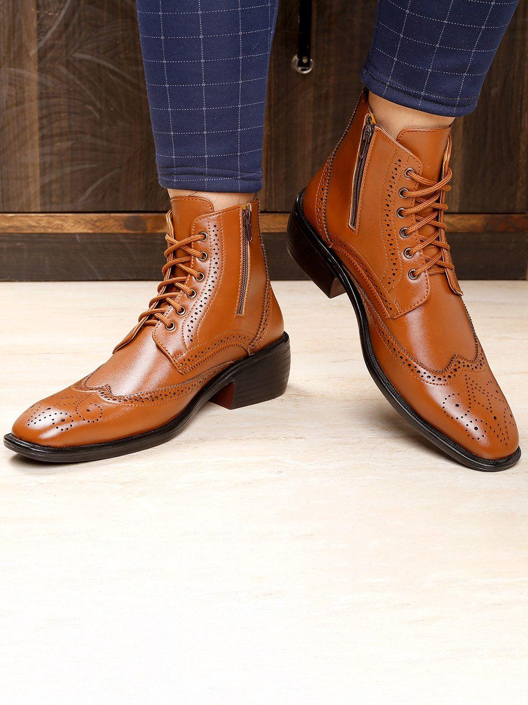 bxxy men block-heeled brogue boots