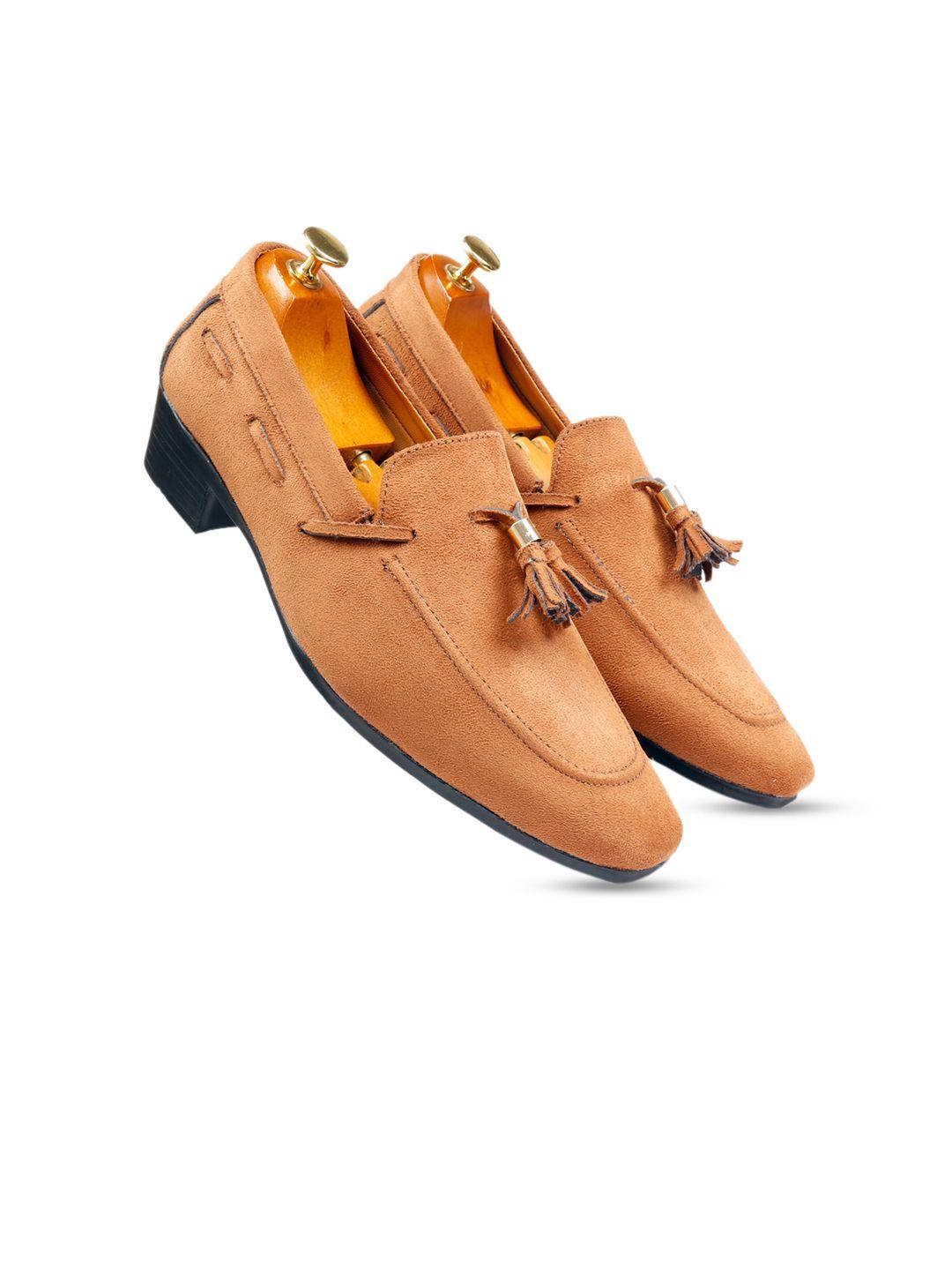 bxxy men heeled suede tassel loafers