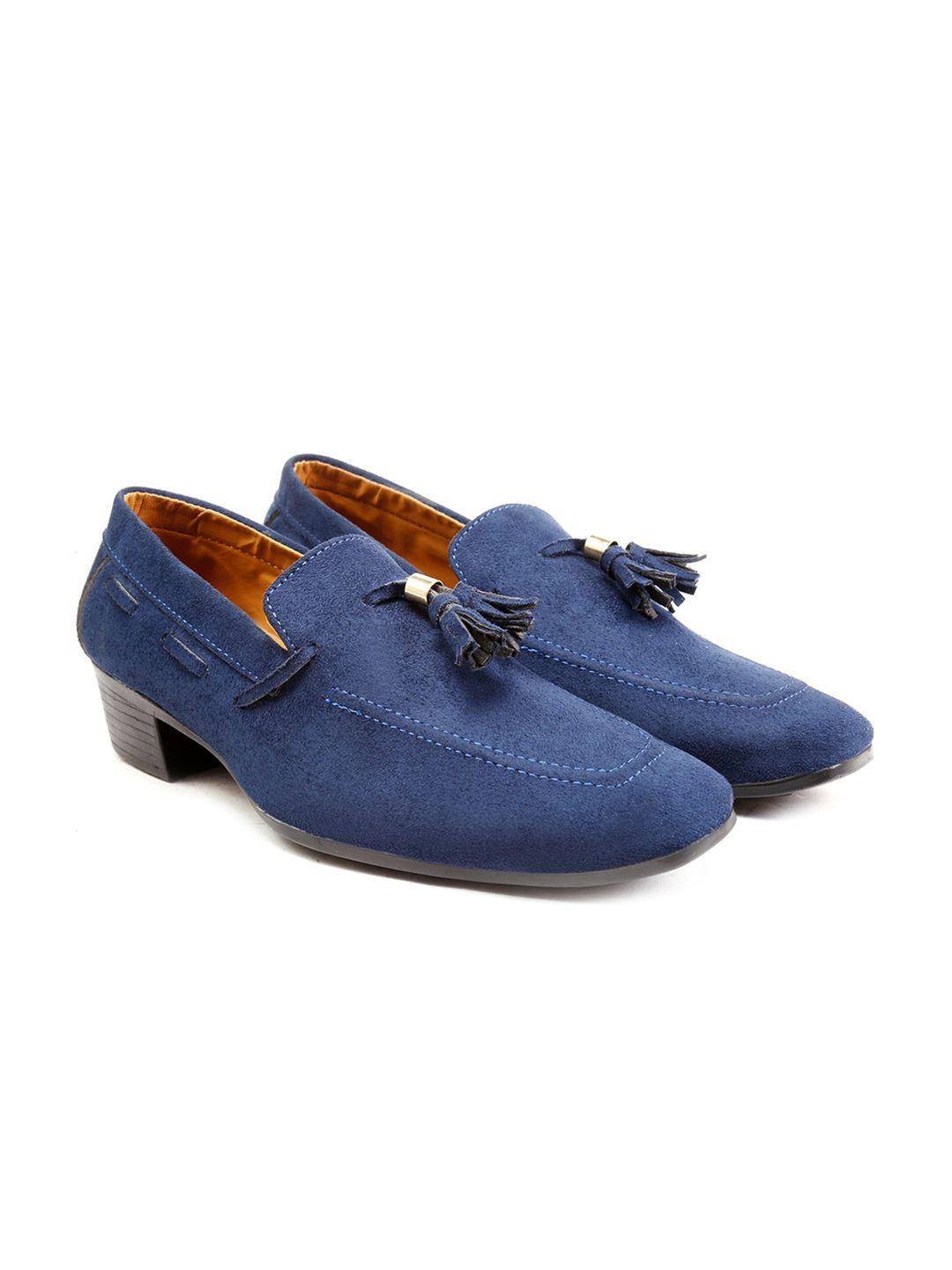 bxxy men heeled suede tassel loafers