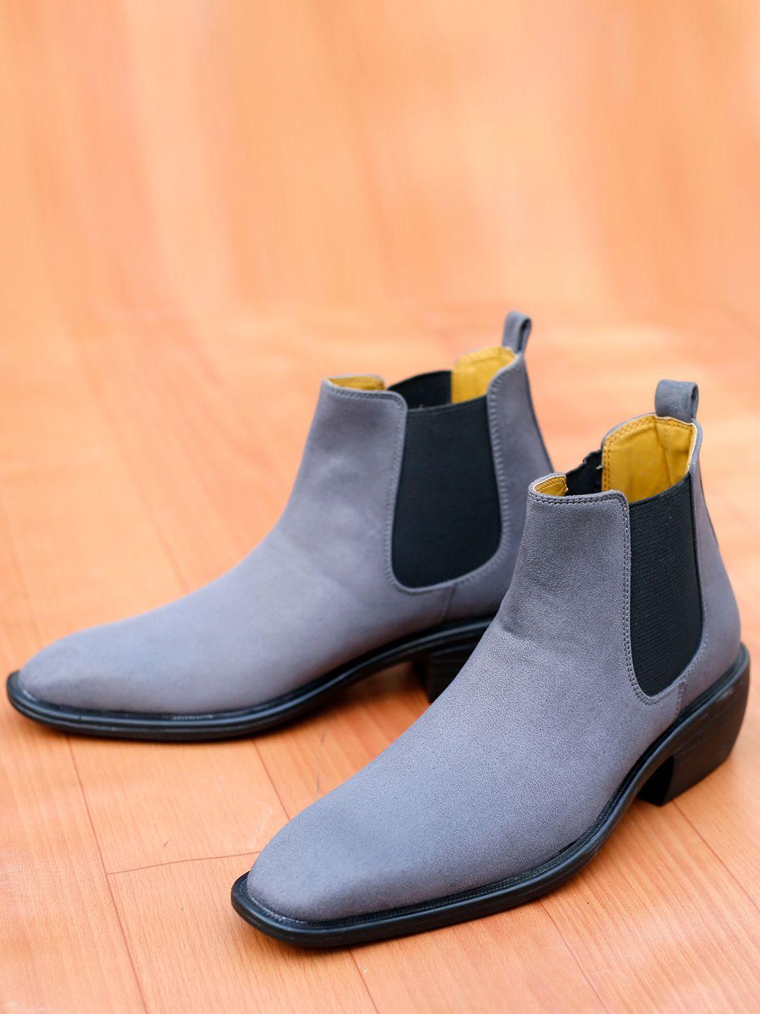 bxxy men mid top suede block-heel chelsea boots