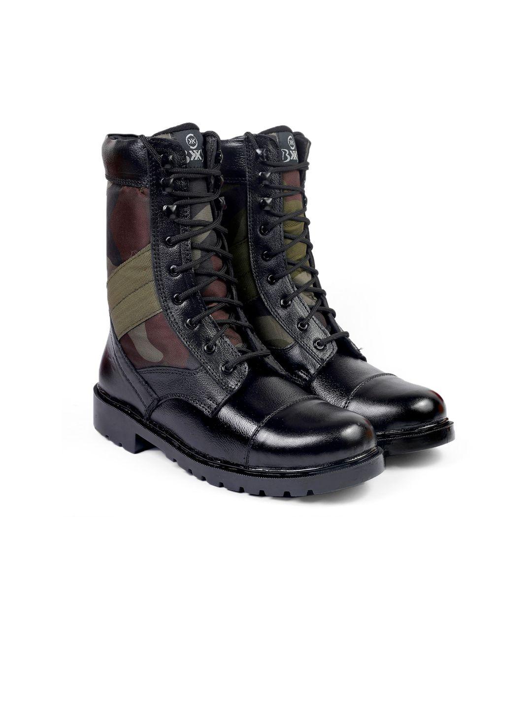 bxxy men printed pure leather army boots