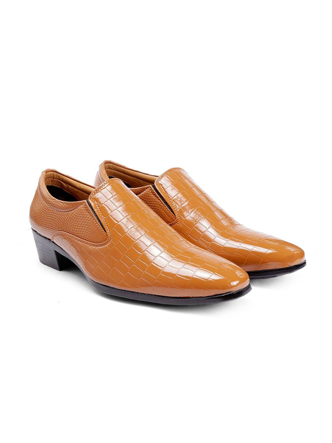 bxxy men textured formal slip-on shoes