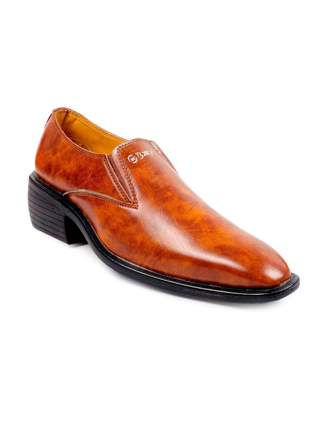 bxxy men textured height increasing formal slip-on shoes